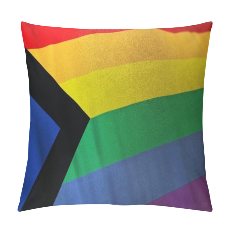 Personality  3D Illustration Of Social Justice Pride Flag. Representing The Self-Respect Movement, Anti-caste Movement And Leftist Ideology Along With The Original Rainbow Flag In Its Design Pillow Covers