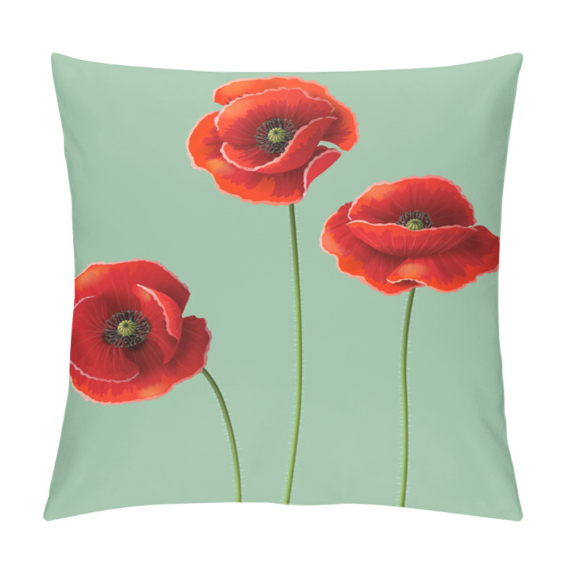 Personality  Poppy Flowers. Pillow Covers