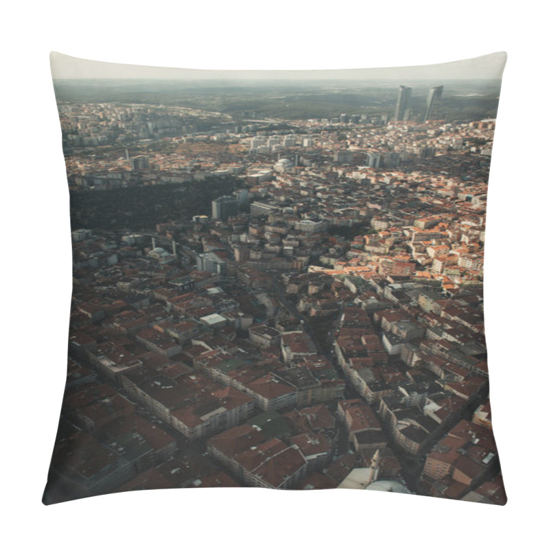 Personality  Aerial View Of Istanbul City And Skyland Office Tower On Background, Turkey Pillow Covers