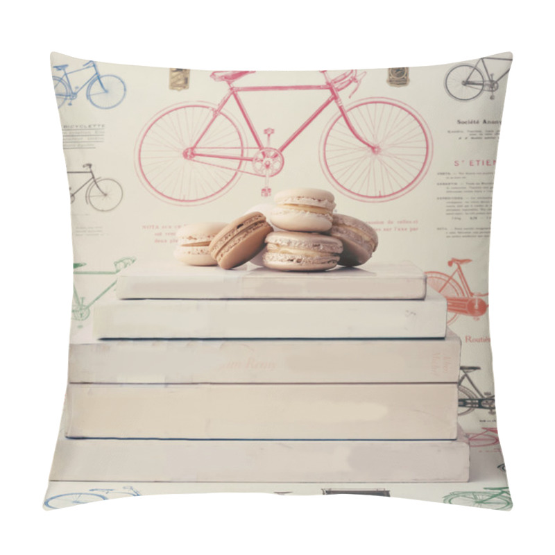 Personality  Macaroons On Stack Of Books Pillow Covers