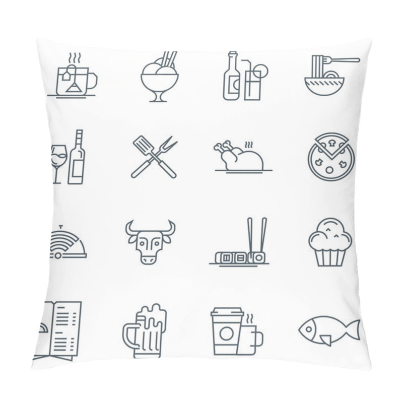 Personality  Restaurant Icon Set Pillow Covers