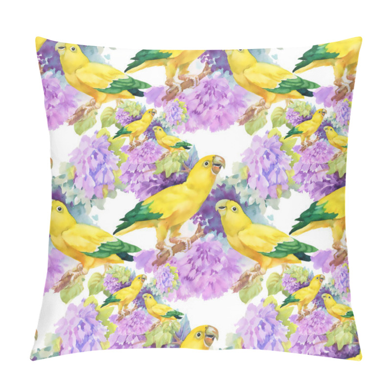 Personality  Exotic Parrots Birds Background Pillow Covers