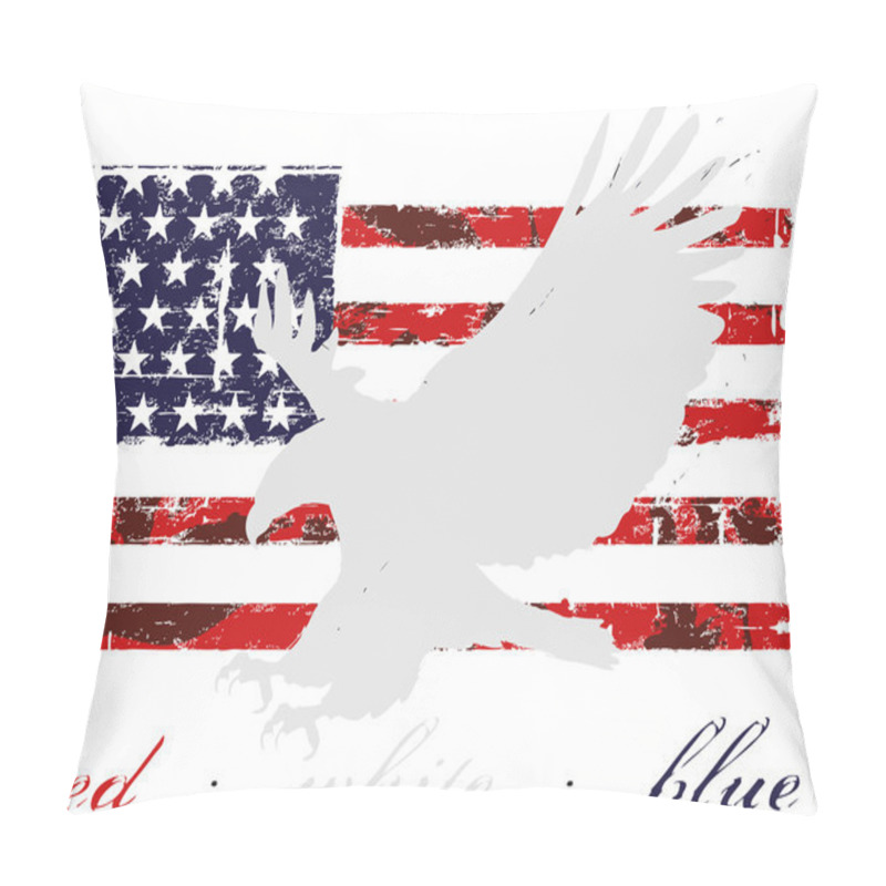 Personality  Eagle On Flag Background Pillow Covers