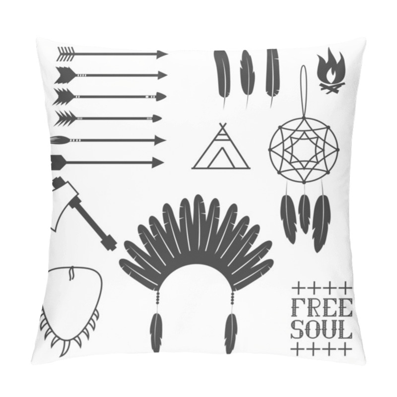 Personality  Arrows, Indian Elements, Aztec Borders Pillow Covers