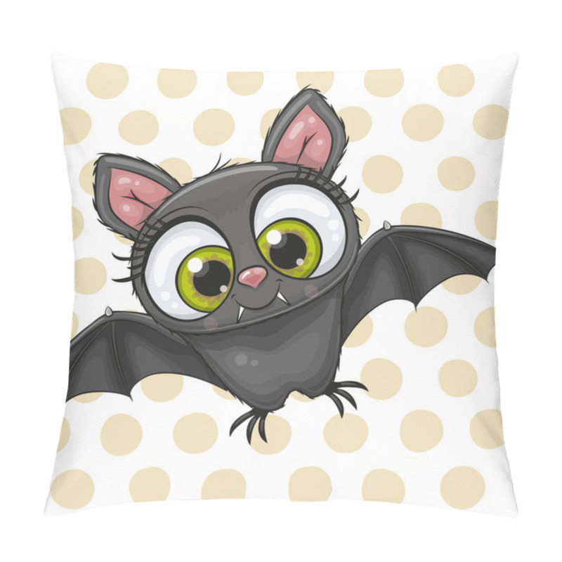 Personality  Cute Cartoon Bat On A Dots Background Pillow Covers