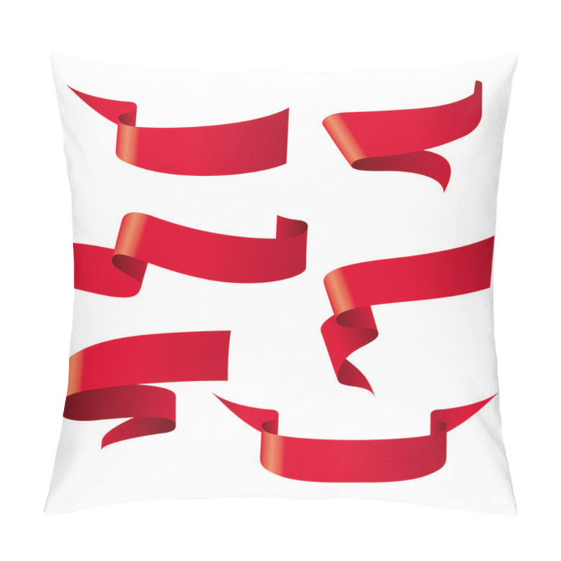 Personality  Red Ribbon Patterns Pillow Covers