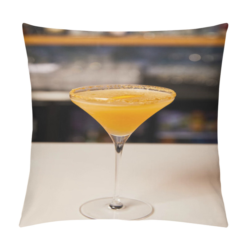 Personality  Margarita Glass With Sweet Cocktail On Bar Counter  Pillow Covers