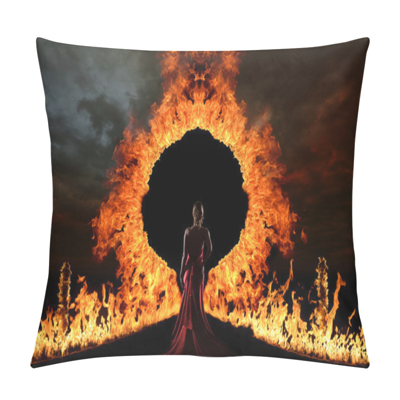 Personality  Woman At The Gate Of Hell Pillow Covers