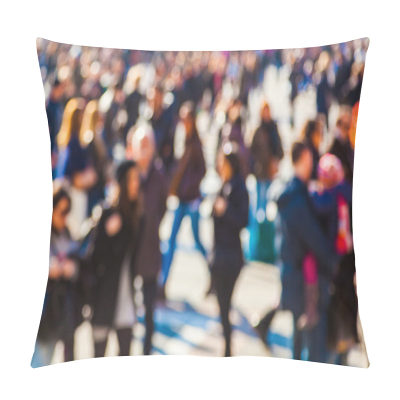 Personality  Crowd Of People In The City Out Of Focus Pillow Covers