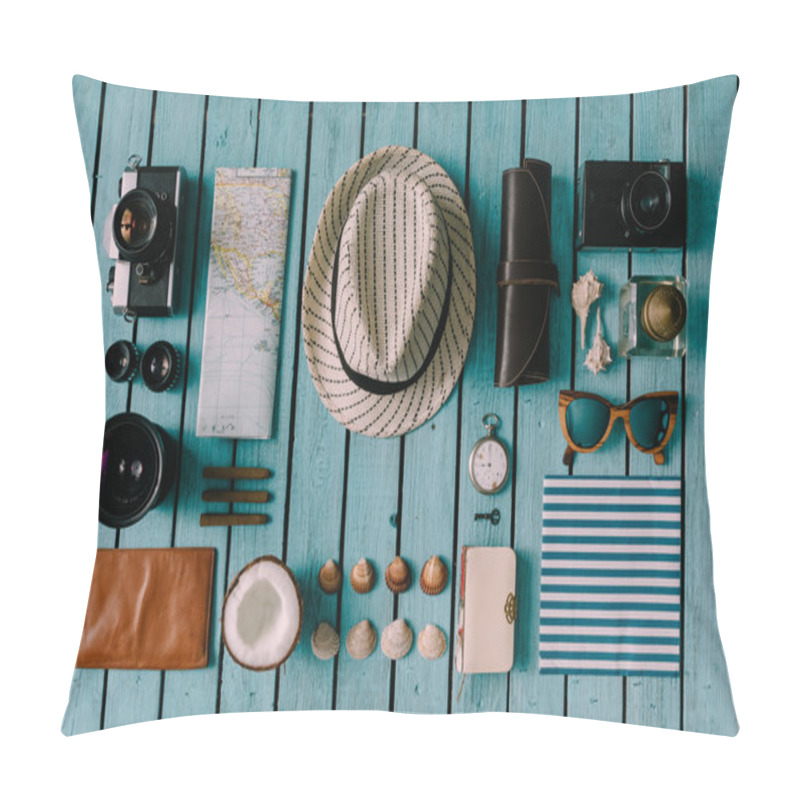 Personality  Summer Vacation Things Neatly Organised Pillow Covers