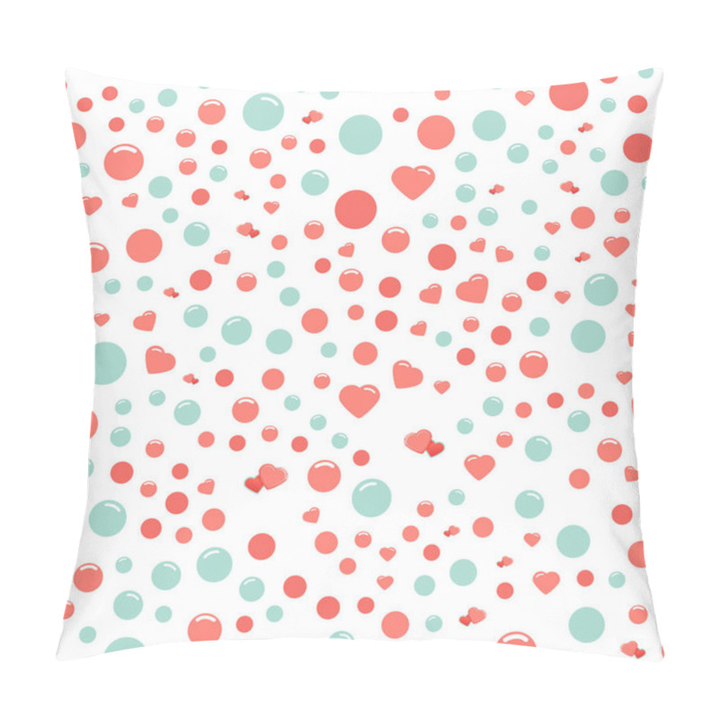 Personality  Seamless Pattern With Hearts And Dots  Pillow Covers