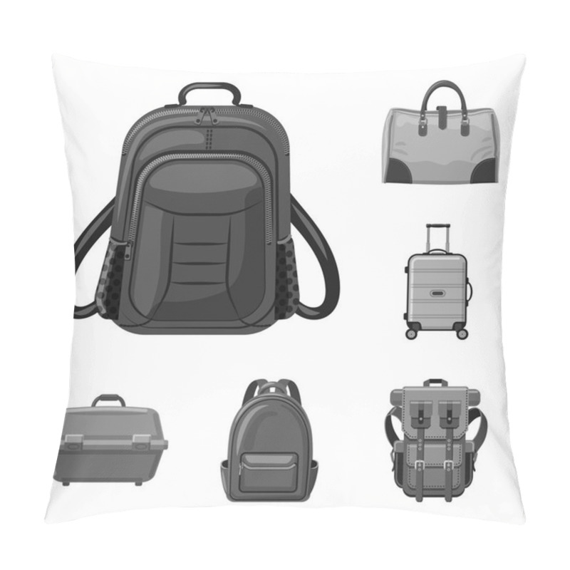 Personality  Isolated Object Of Suitcase And Baggage Symbol. Set Of Suitcase And Journey Vector Icon For Stock. Pillow Covers