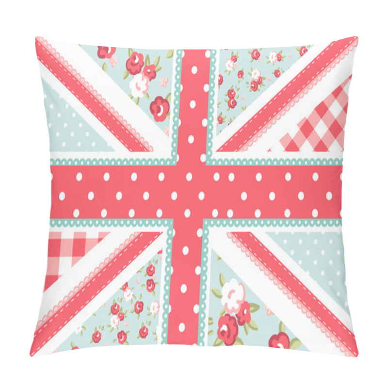 Personality  Cute British Flag In Shabby Chic Floral Style Pillow Covers