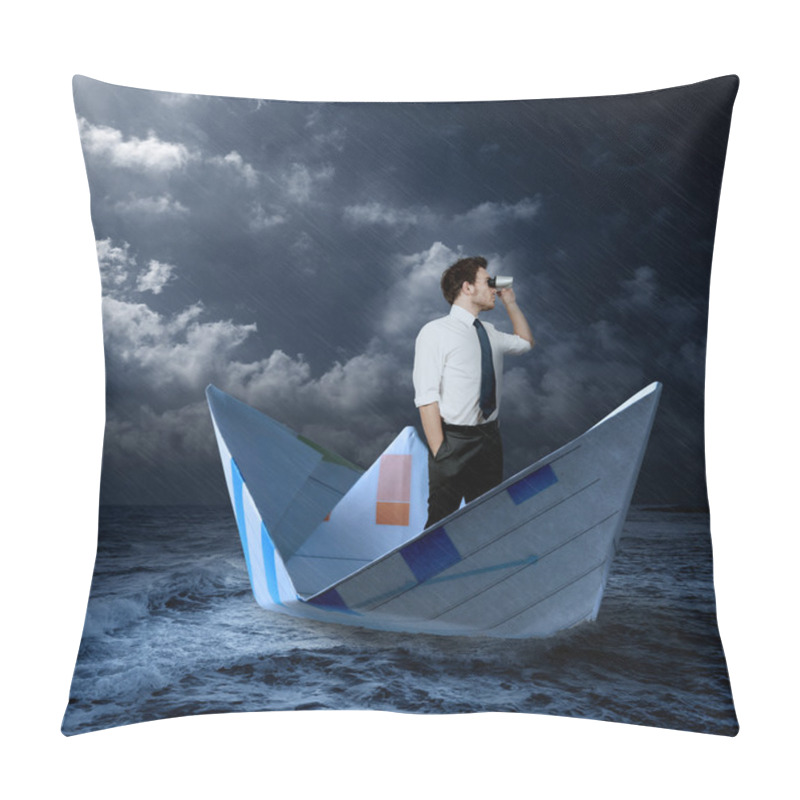 Personality  Businessman Looking For Opportunities Pillow Covers