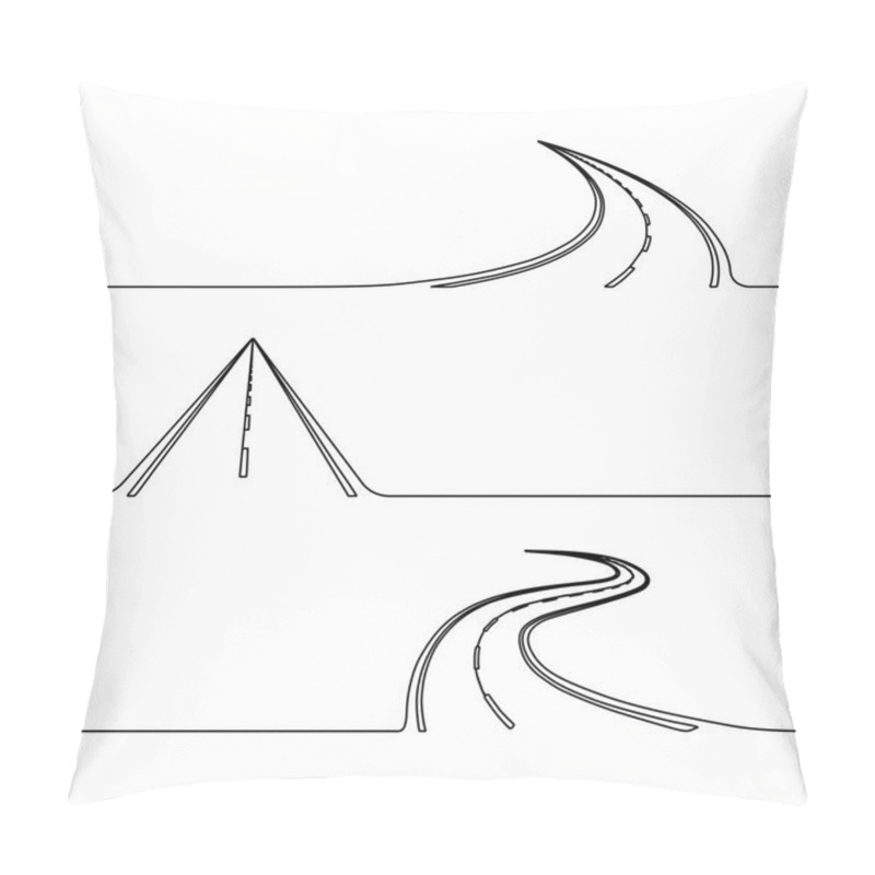 Personality  Continuous Line Drawing Of The Road Pillow Covers