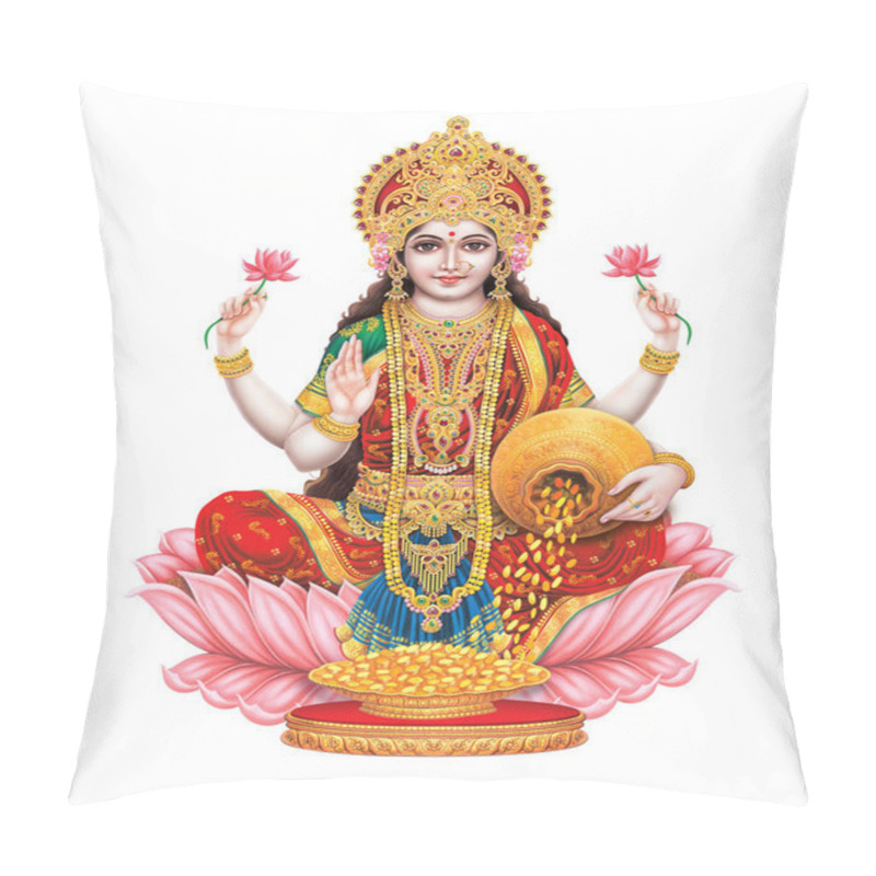 Personality  Hindu Cosmos Maha Laxshmi, Goddess Of Wealth Pillow Covers