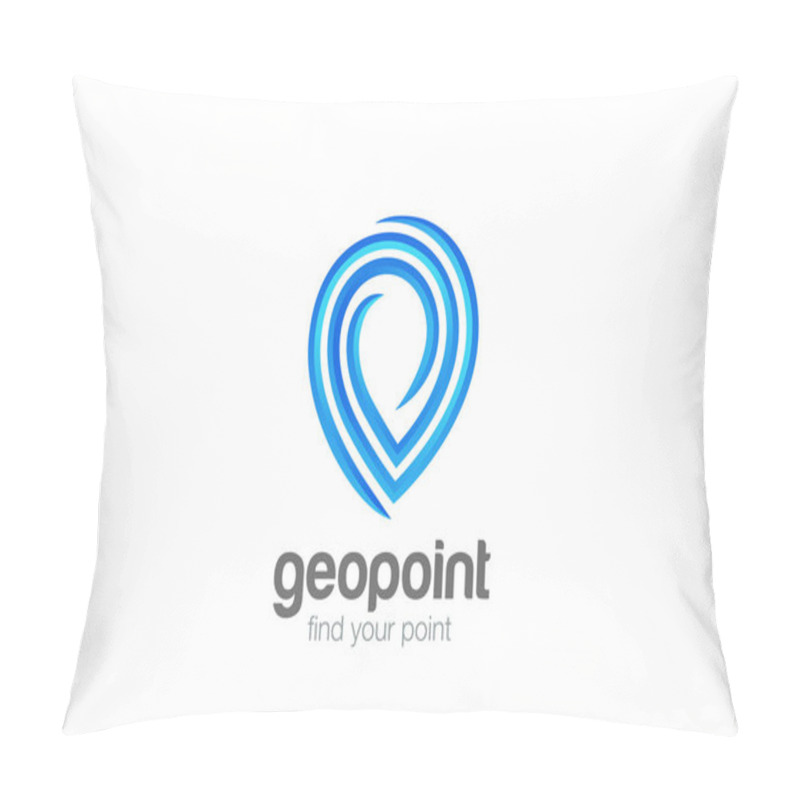 Personality  Map Geo Point Locator Navigation Logo Design Vector Template Pillow Covers