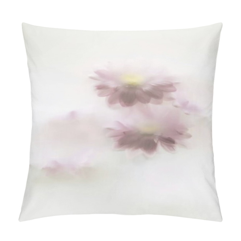 Personality  Delicate Pink Flowers Softly Blurred Against A Light Background. Pillow Covers