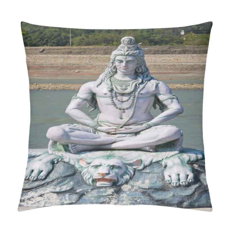 Personality  Shiva Statue In Rishikesh, India Pillow Covers