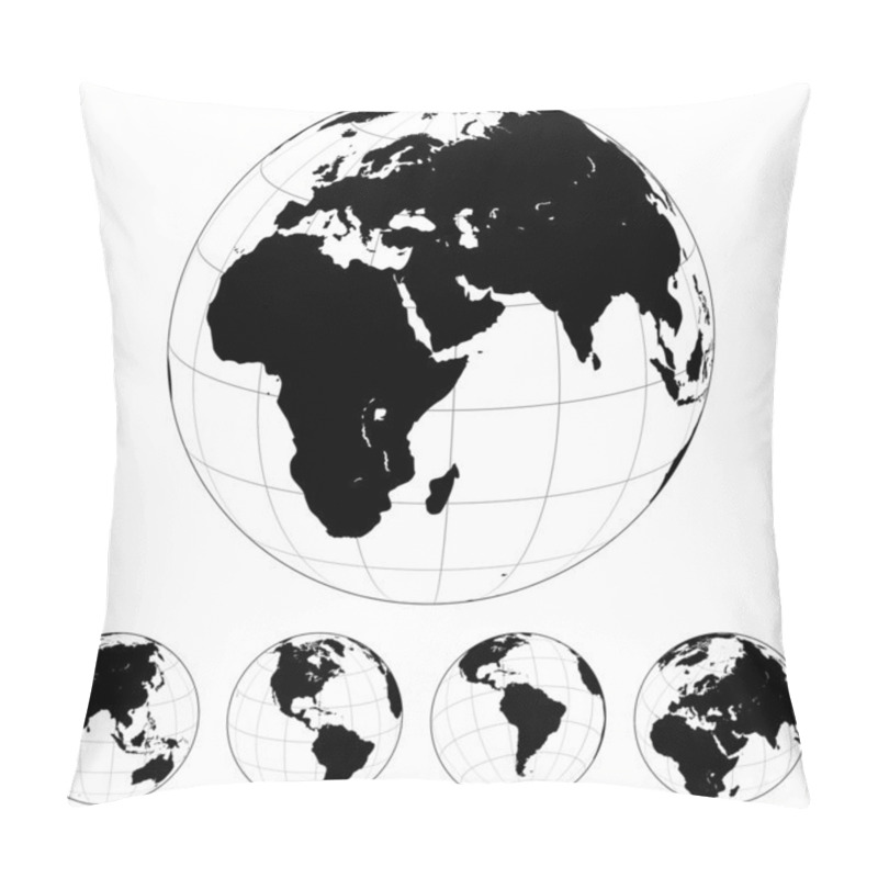 Personality  Black And White Globe Pillow Covers