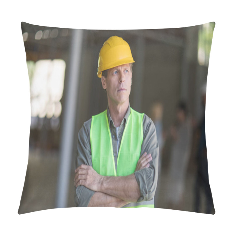 Personality  Mature Builder In Hard Hat Pillow Covers