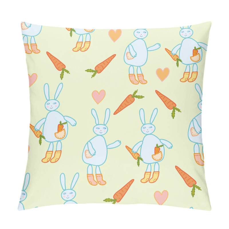 Personality  Seamless Pattern With Rabbits Pillow Covers