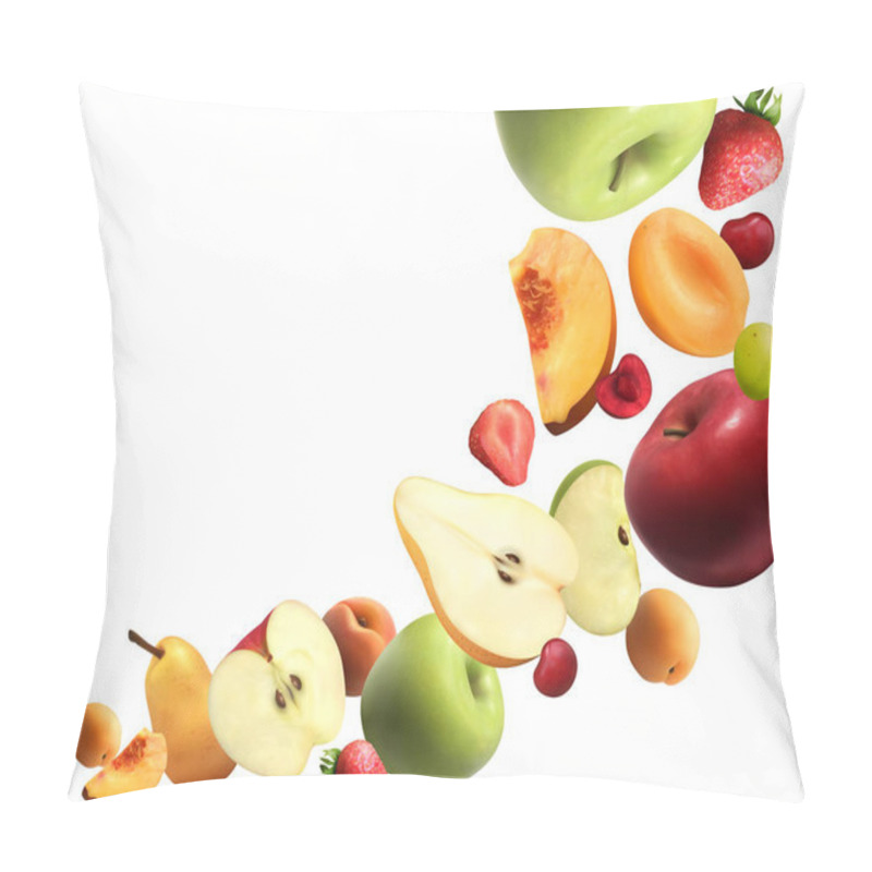 Personality  Fruits Falling Realistic Composition Pillow Covers