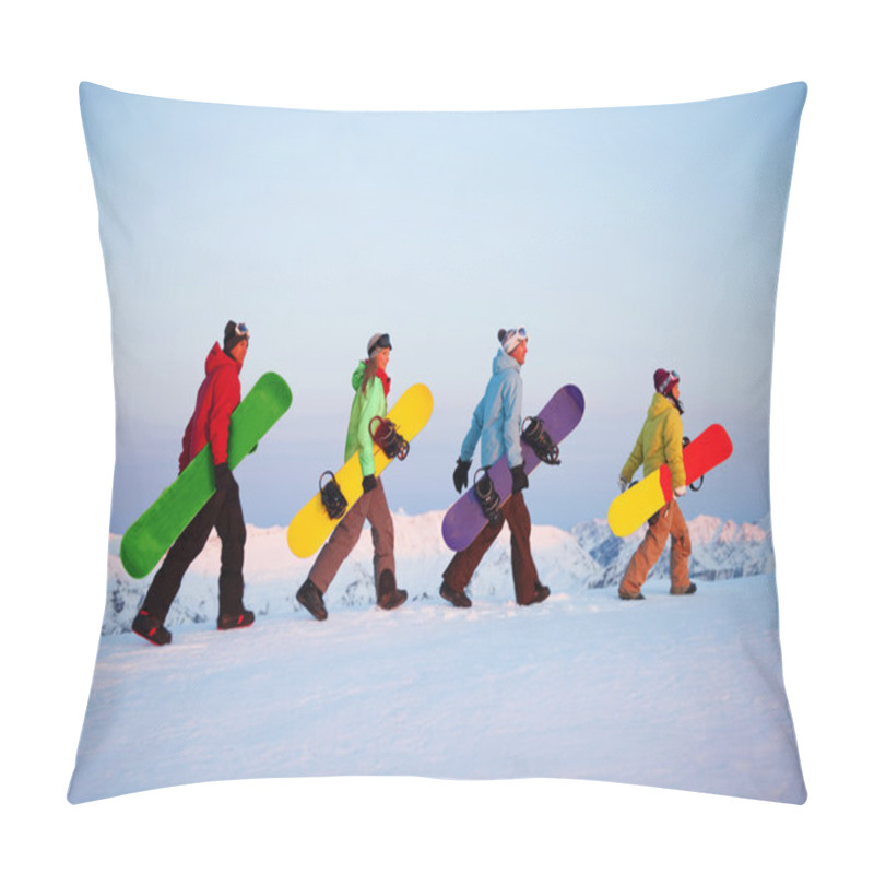 Personality  Group Of Snowboarders Pillow Covers