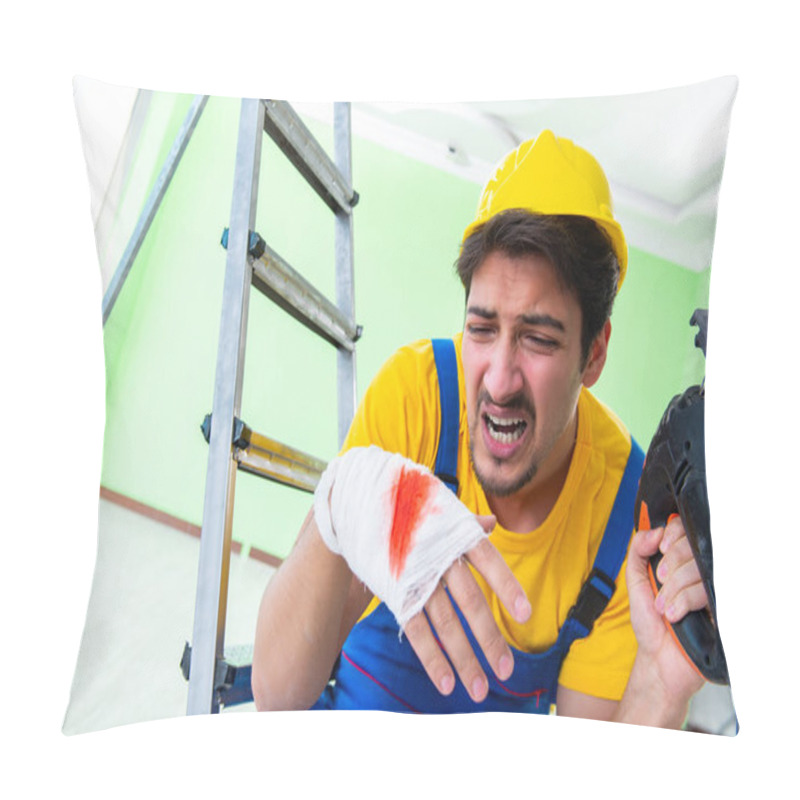 Personality  Injured Worker At The Work Site Pillow Covers