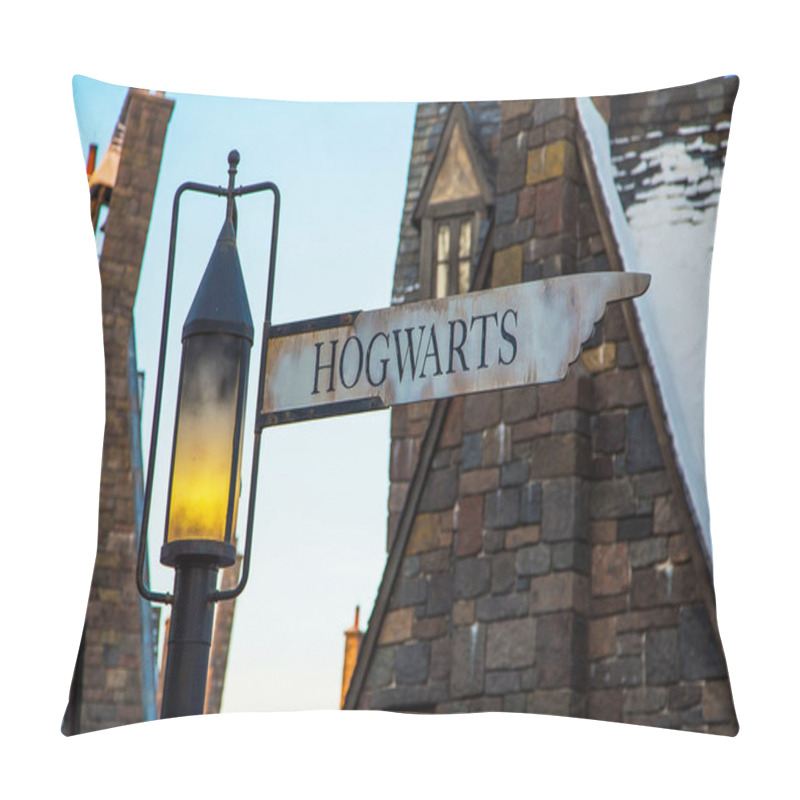 Personality  The Intersection Of Hogwarts And Hogsmeade In Wizarding World At Universal Island Of Adventure In Orlando. Pillow Covers