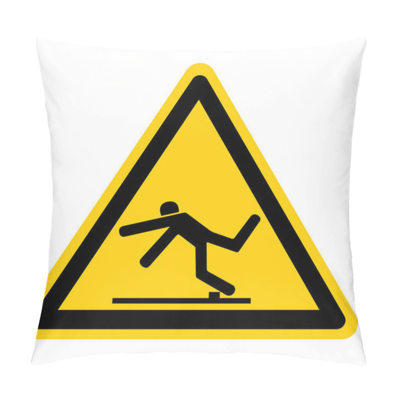 Personality  Beware Trip Hazard Symbol, Vector Illustration, Isolate White Background Label. EPS10  Pillow Covers