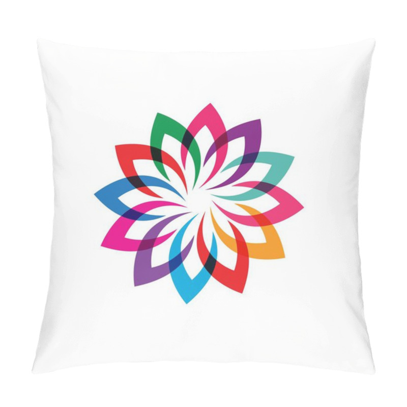 Personality  Flower Logo Vector Template Style Pillow Covers