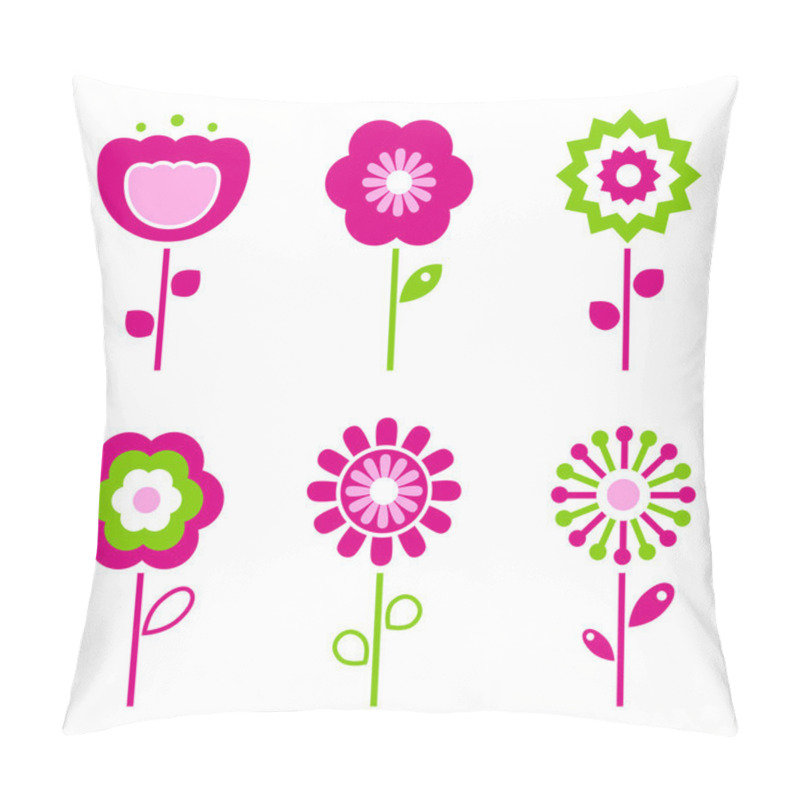 Personality  Set Of Retro Flower Elements For Easter / Spring Pillow Covers