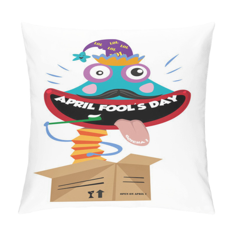 Personality  A Clown Toy With A Surprising Trick Concept. Editable Clip Art. Pillow Covers