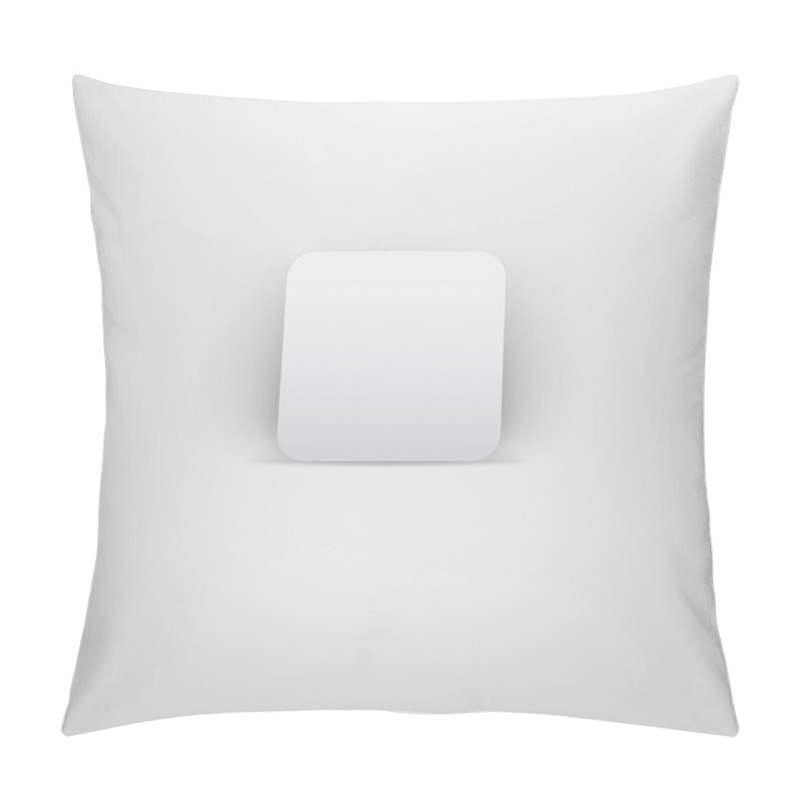 Personality  Gray Blank Internet Button.Rounded Square Shape Icon With Shadow Pillow Covers