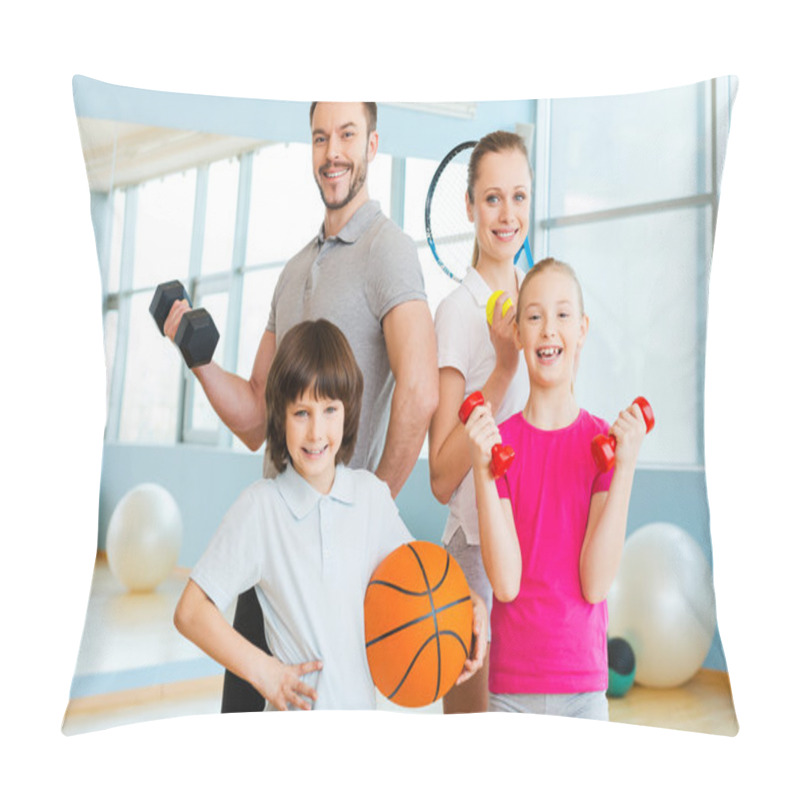 Personality  Family Holding Different Sports Equipment Pillow Covers