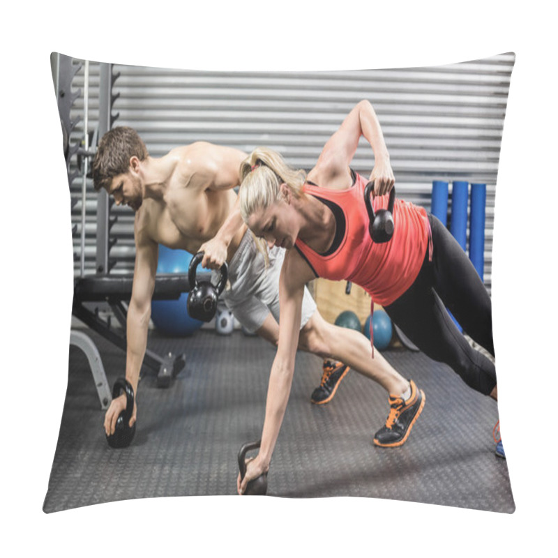 Personality  Couple Doing Push Up With Dumbbells  Pillow Covers