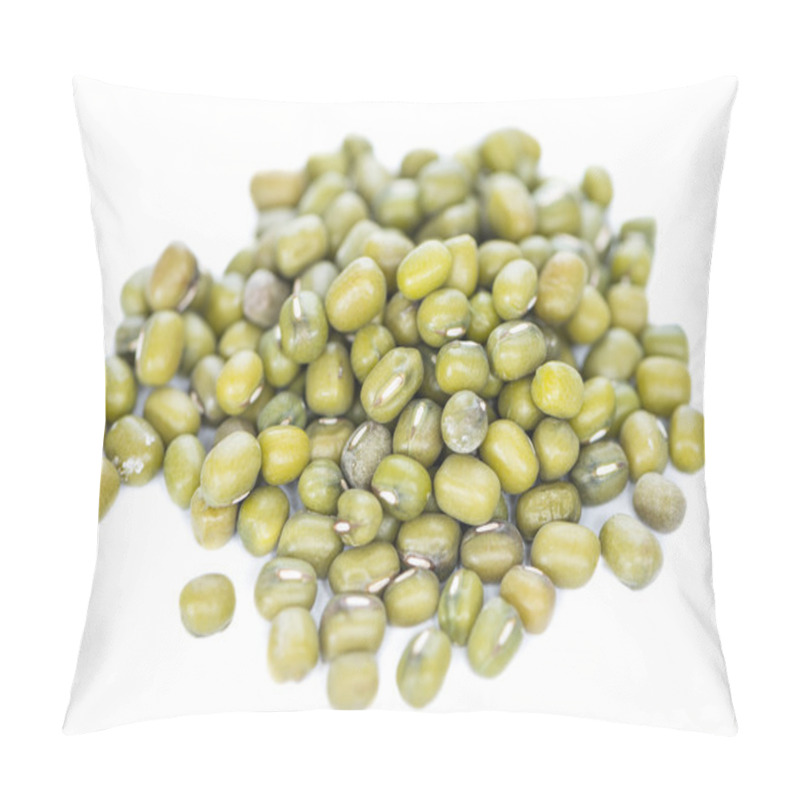 Personality  Portion Of Mung Beans Isolated On White Pillow Covers