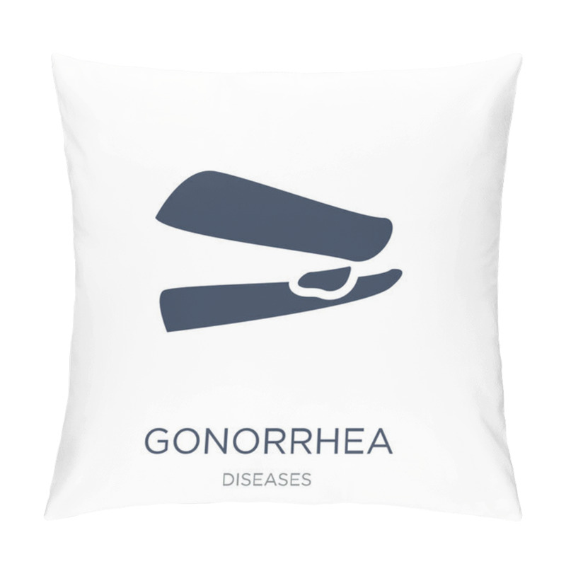 Personality  Gonorrhea Icon. Trendy Flat Vector Gonorrhea Icon On White Background From Diseases Collection, Vector Illustration Can Be Use For Web And Mobile, Eps10 Pillow Covers