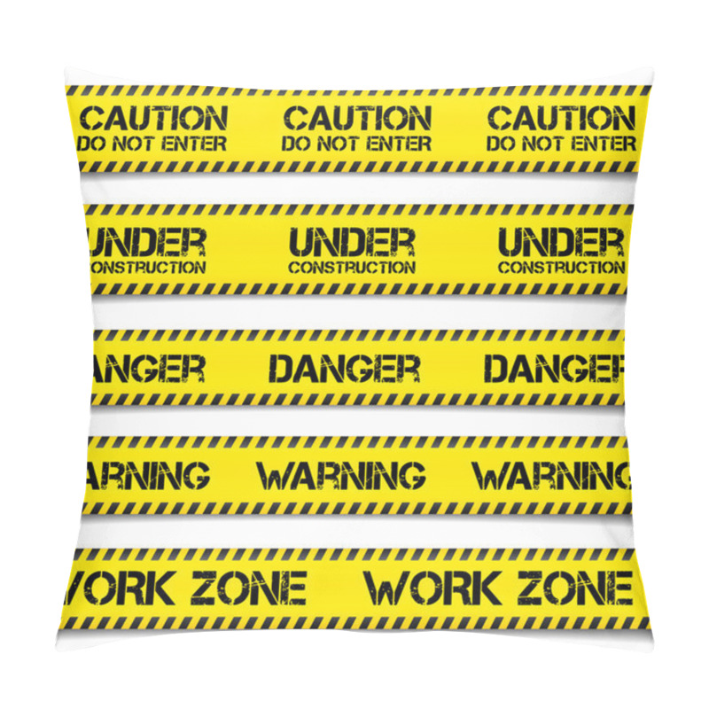 Personality  Construction Caution Tapes Pillow Covers