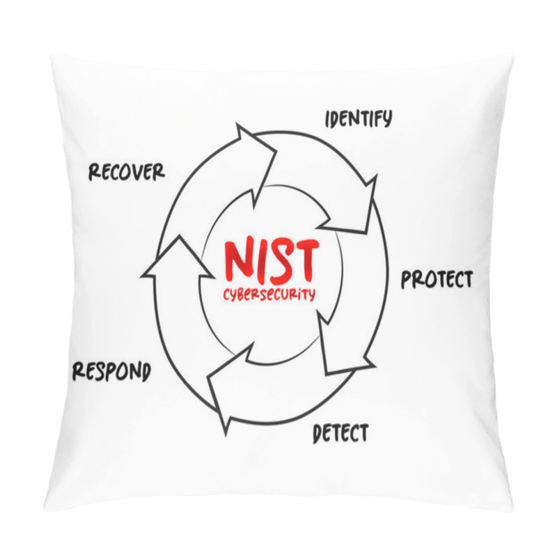 Personality  NIST Cybersecurity Framework - Set Of Standards, Guidelines, And Practices Designed To Help Organizations Manage IT Security Risks, Process Concept For Presentations And Reports Pillow Covers