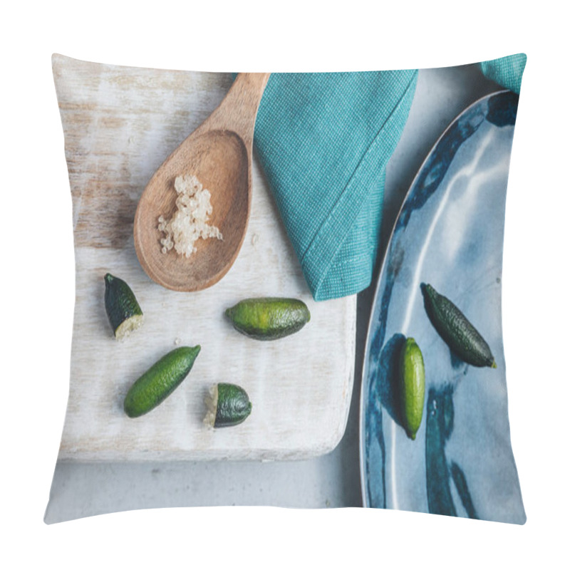 Personality  Bunch Of Fresh Tasty Finger Limes Fruits On A Table Pillow Covers