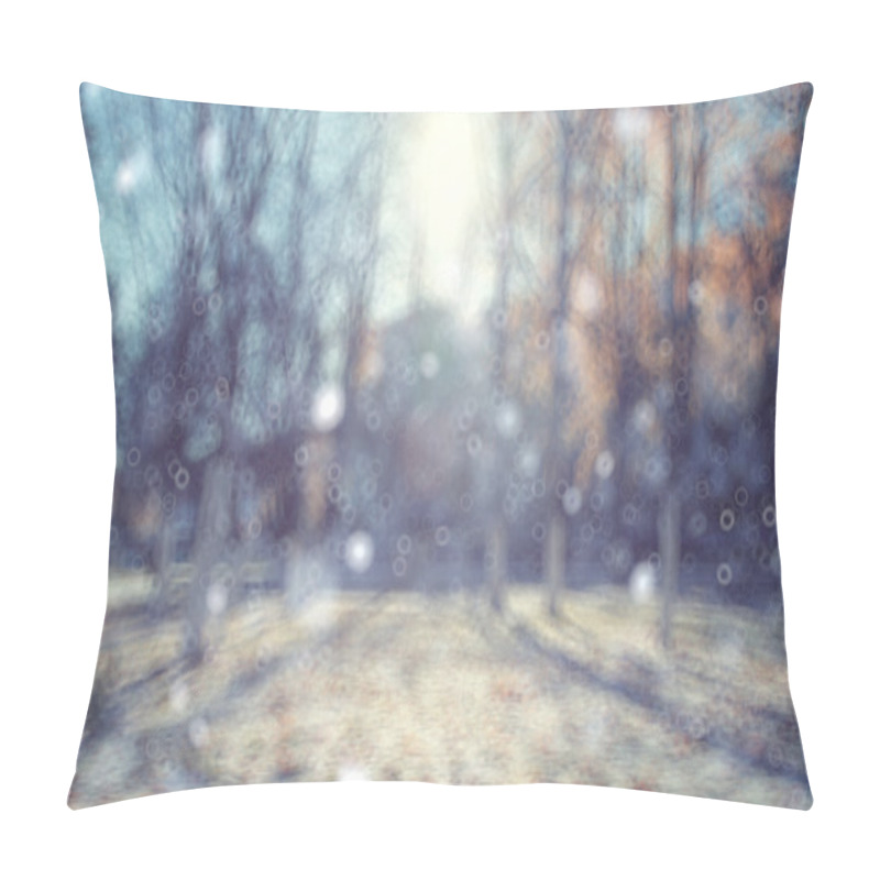 Personality  Autumn Park Background Pillow Covers