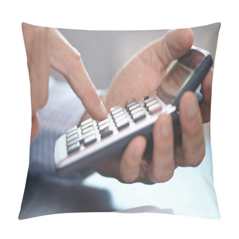 Personality  Businessman With Calculator Pillow Covers