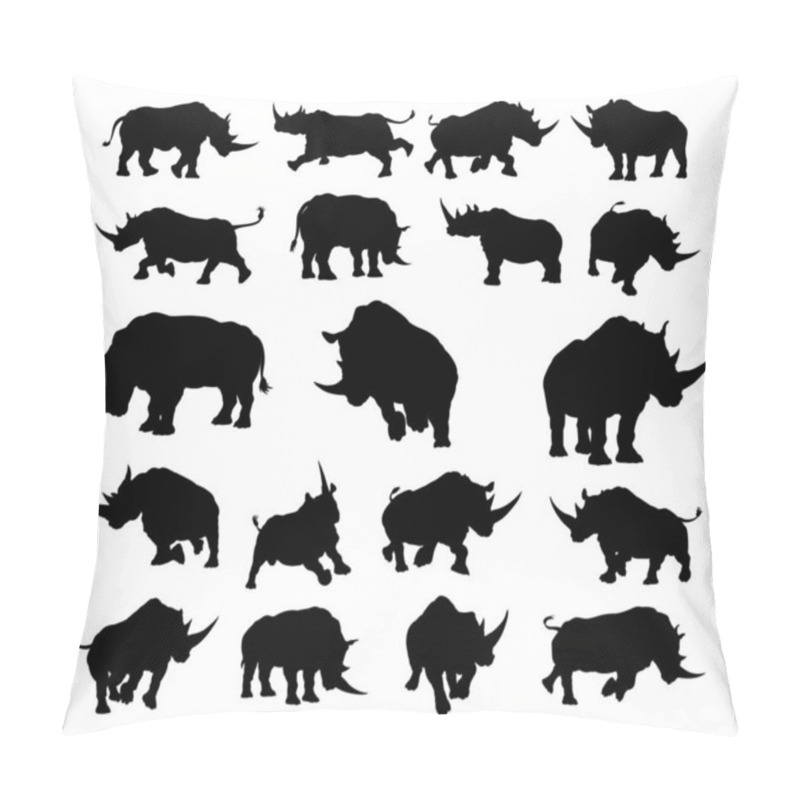 Personality  Rhino Animal Silhouettes Pillow Covers