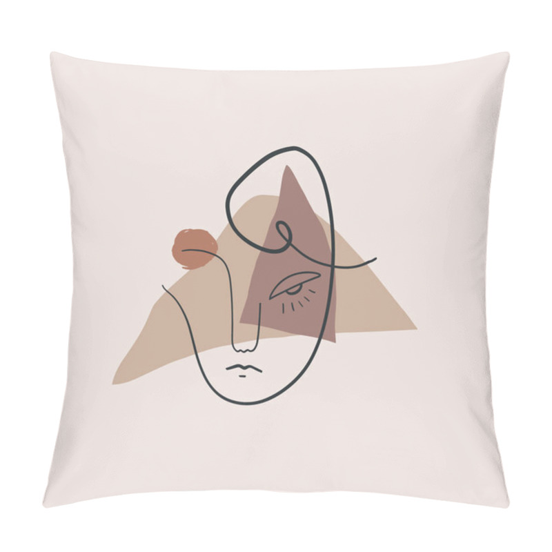 Personality  Face Sketch Line Drawing Print Minimalist Woman Art Simple Fashion Illustration Poster In Picasso Style Vector Pillow Covers