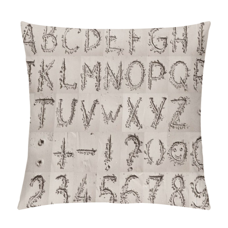 Personality  Handwritten English Alphabet, Numbers And Mathematical Symbols O Pillow Covers