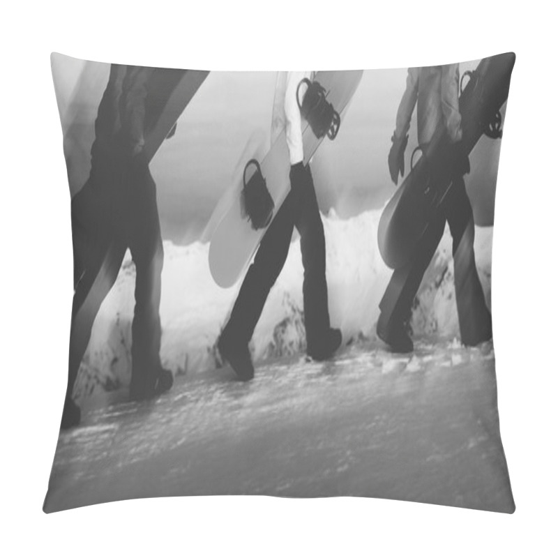 Personality  Snowboarders On Top Of Mountain Pillow Covers