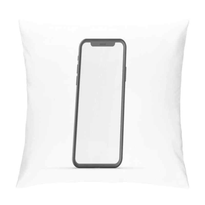 Personality  Mock Up Smart Phone Empty Screen Front View On The White Background, 3d Render Illustration Pillow Covers