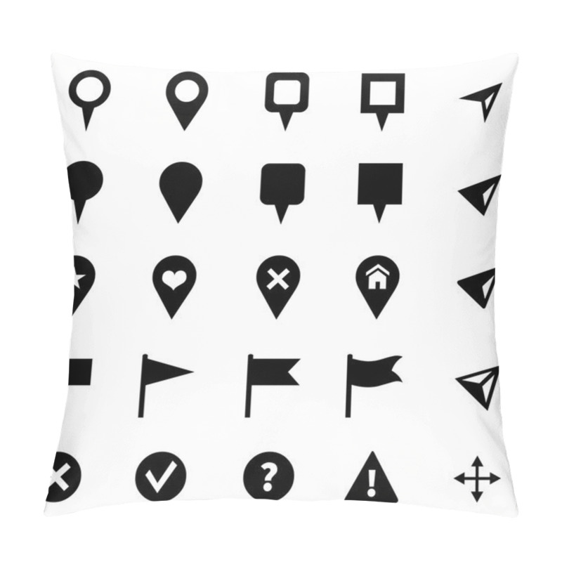 Personality  Set Of GPS Icons. Pillow Covers